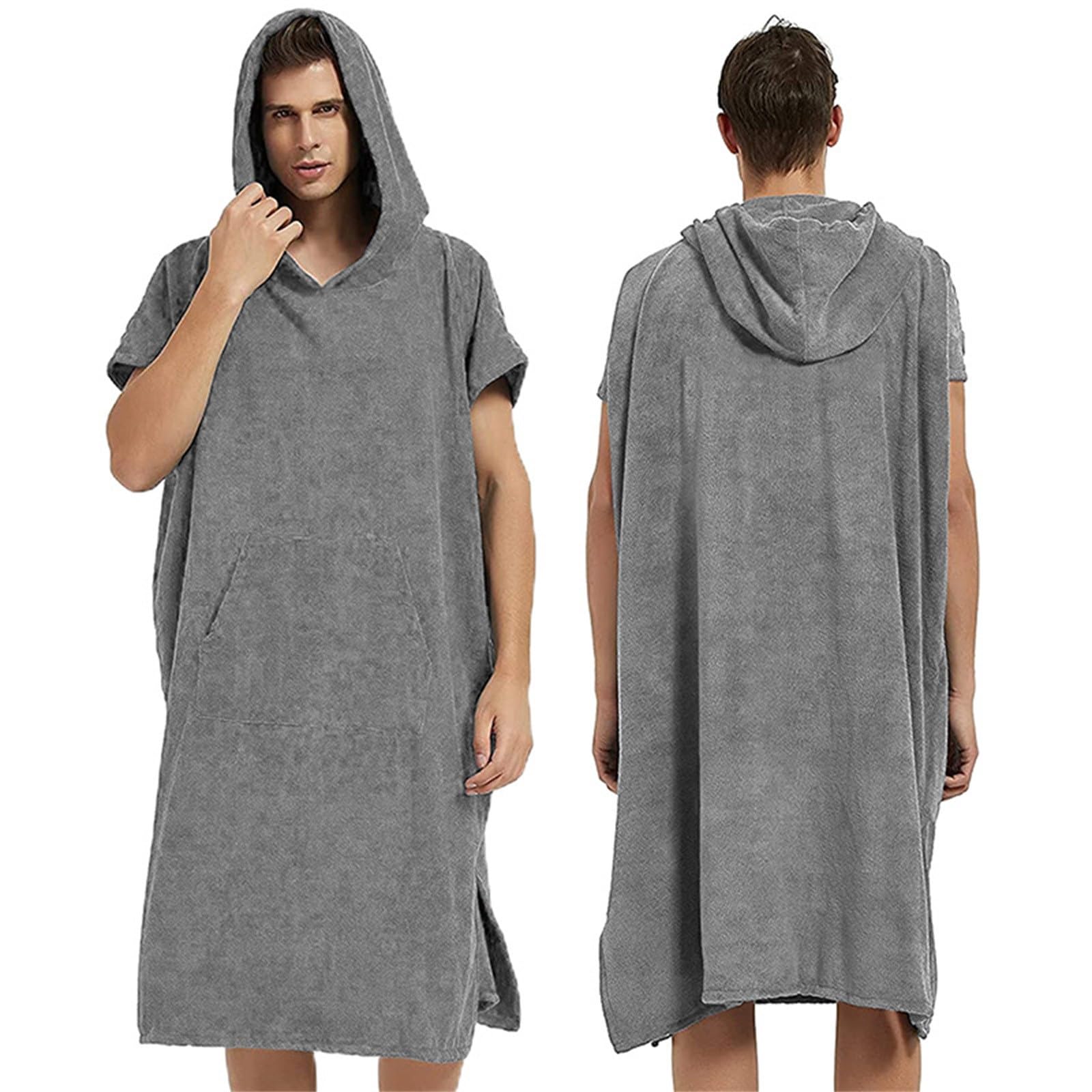Generisch Weicher Poncho Handtuch Bademantel Mikrofaser mit zum Schwimmen, Surfen, Strand, Yoga, Fitnessstudio, Reisen, bequem (GY2, One Size)