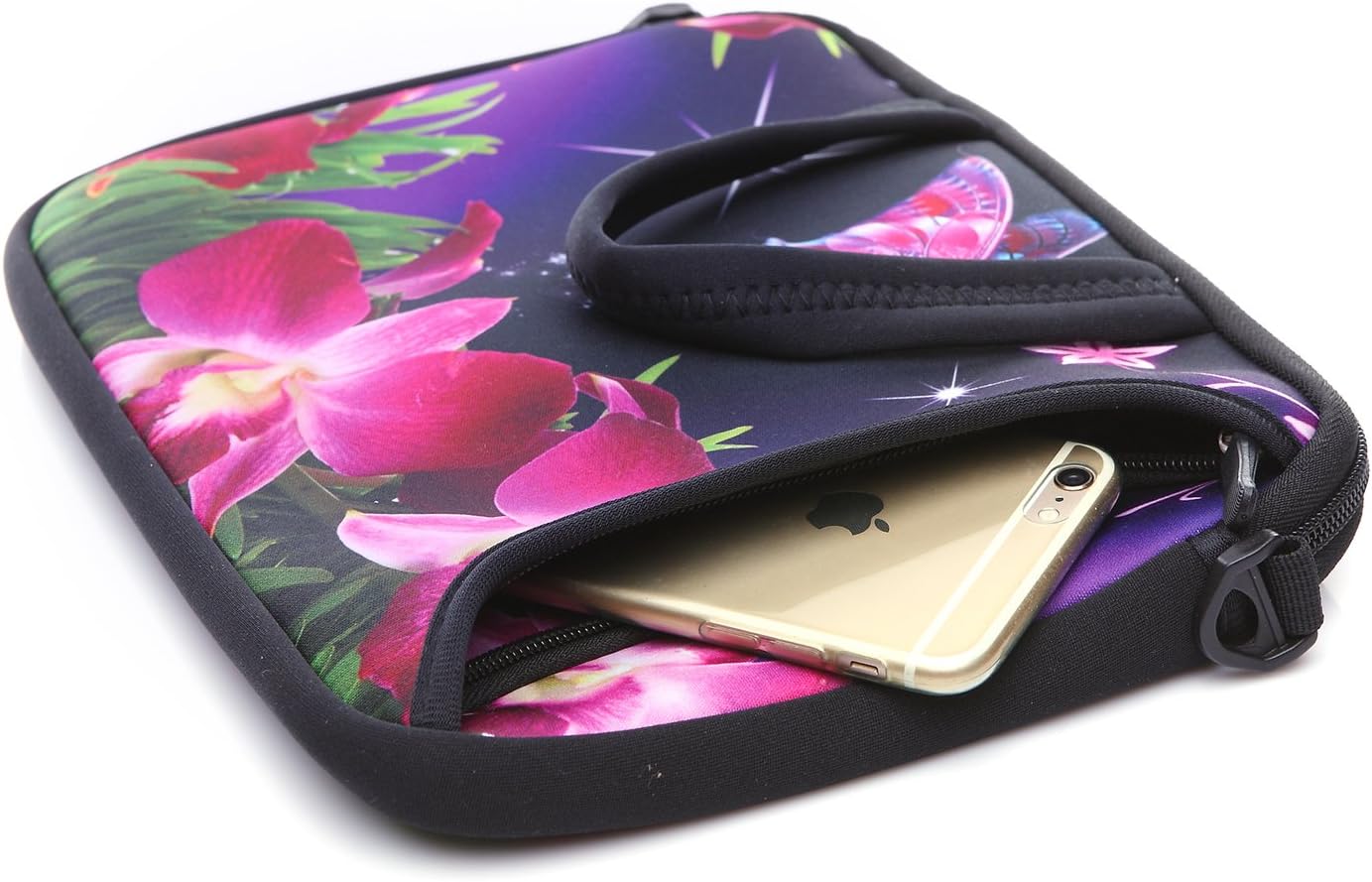 10-Inch Laptop Shoulder Sleeve Case and Tablet Bag for most 9.7" 10" 10.1" 10.2" Ipad/Notebook/eBook/Readers (flower) - Image 5