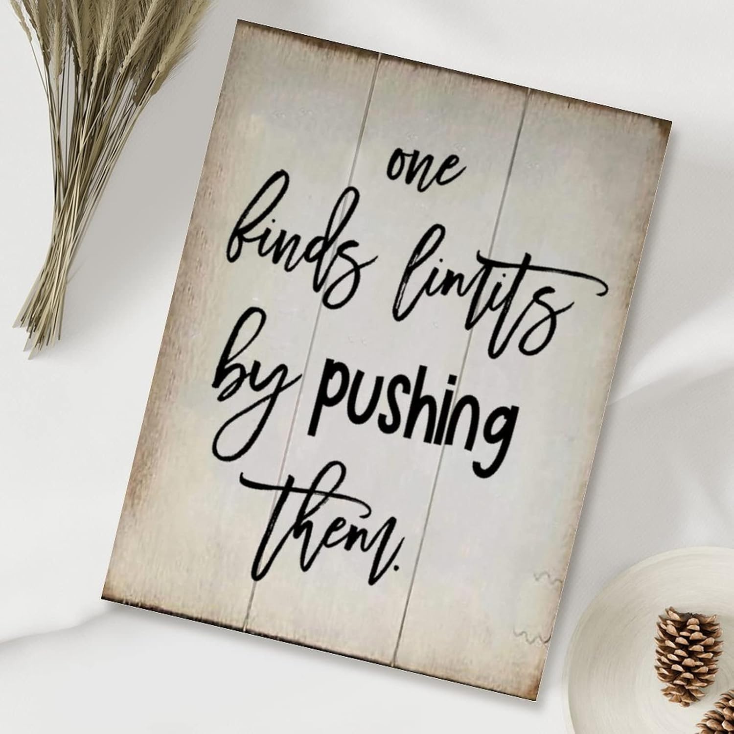 Vintage Wood Sign One Finds Limits by Pushing Them Sign Wood Decor Inspirational Quotes Religious Wall Decor Sign Farmhouse Home Wall Art Plaques 18x24in Housewarminmg Gift to Friend