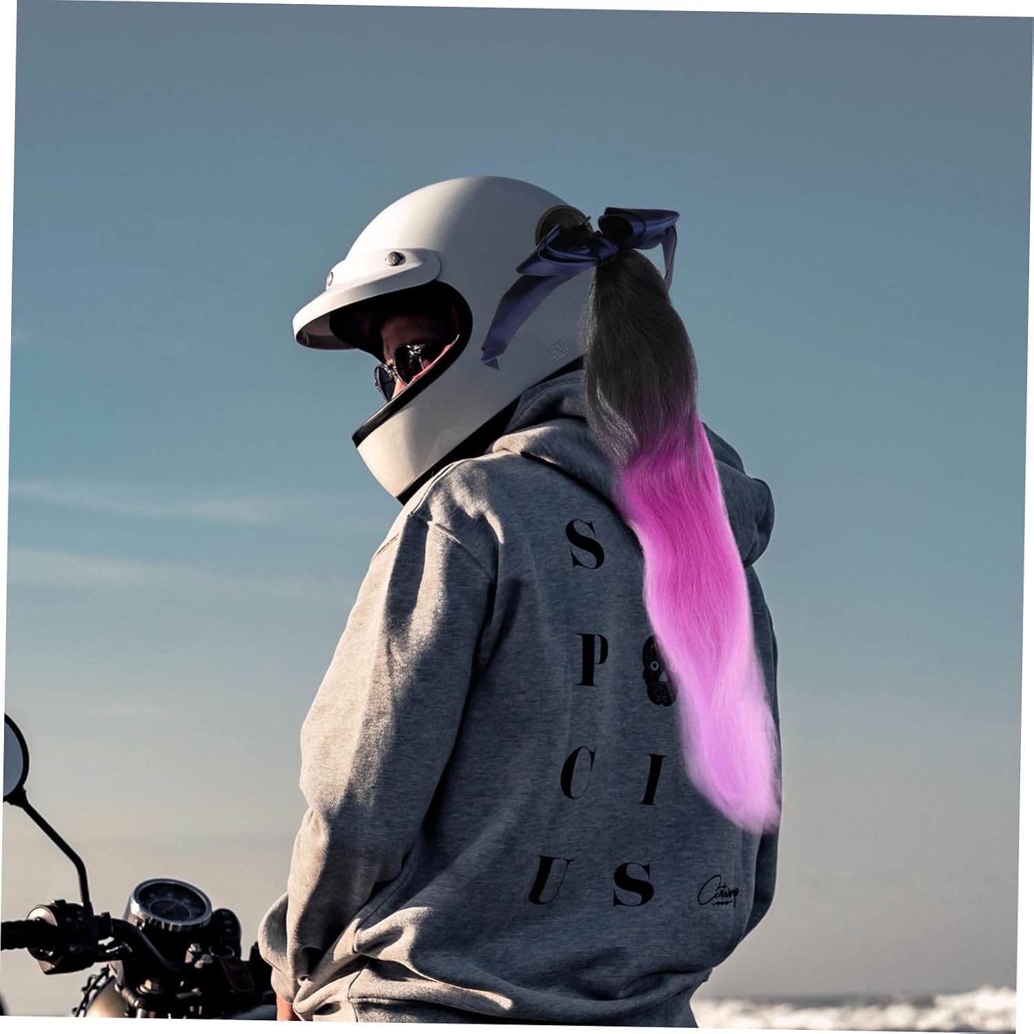 GARVALON Decorative Motorcycle Ponytail Braid Cup Replaceable Hair Accessory for Biking Skiing and More Colors Light