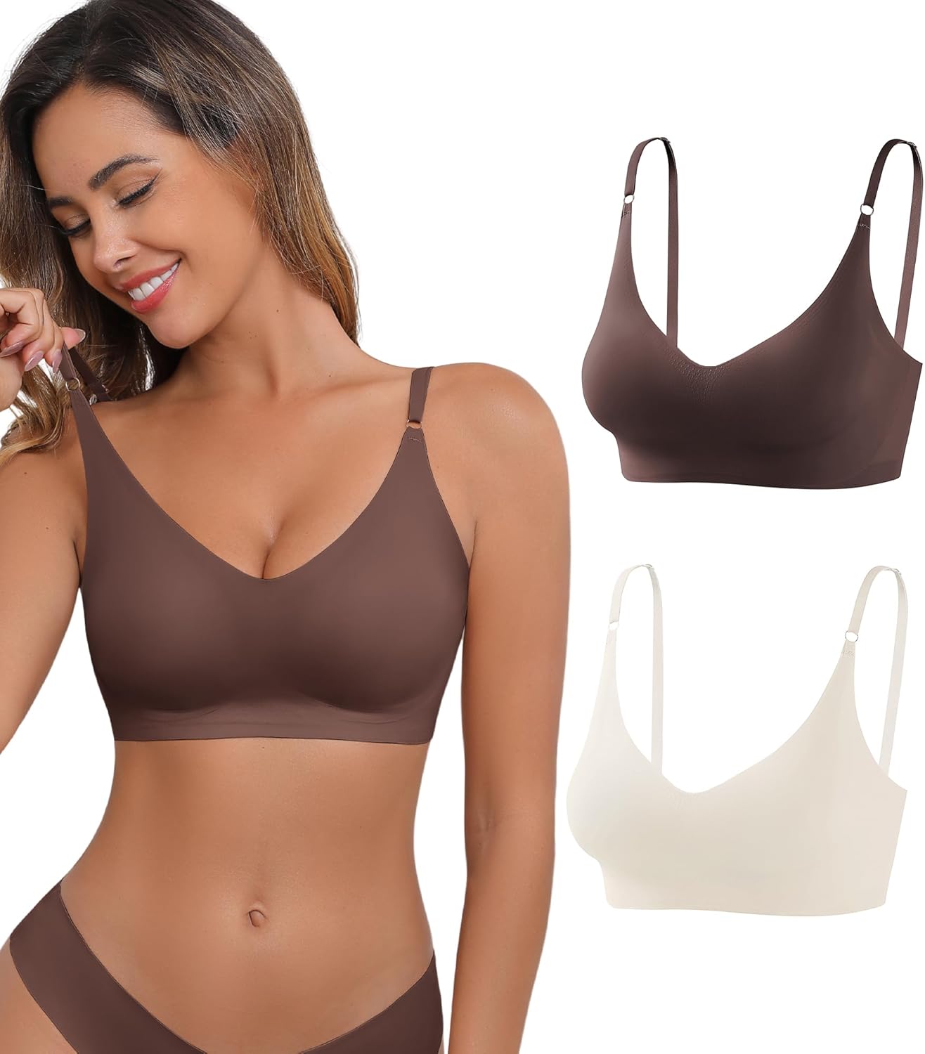 Comfortable Sleep Bras for Women - Padded Bralette Sleeping Bra Seamless No Underwire Bralettes