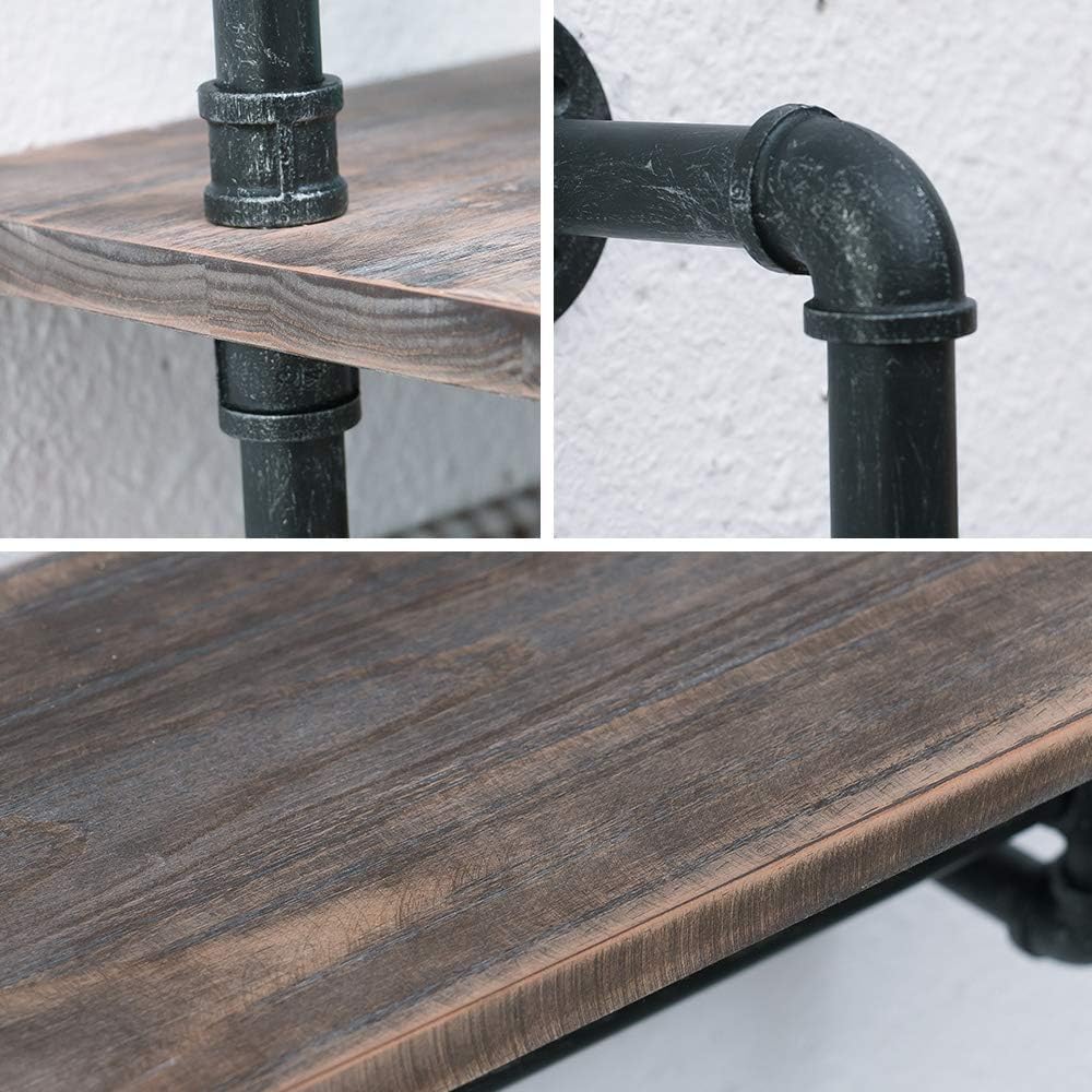 Blасk Frіdау - 60% оƒƒ Bathroom Shelves Wall Mounted,24in Industrial Pipe Shelving,Rustic Wood Shelf with Towel Bar,Farmhouse Towel Rack,Metal Floating Shelves Over Toilet