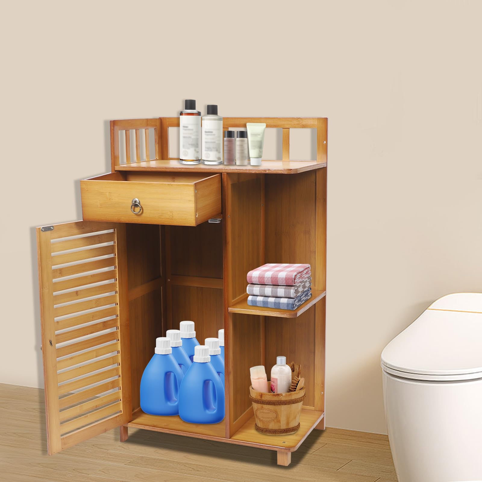 Armadietto multiuso con cassetto, per soggiorno, camera da letto, cucina, studio, 50 x 30 x 88 cm
