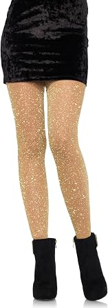 Leg Avenue Women's stretchy High Waist Lurex Shimmer Tights With Metaillic Fiber Shine