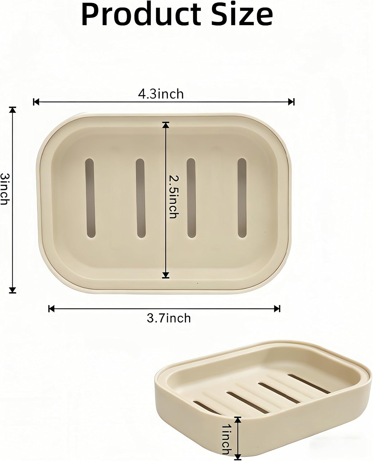 Double Layer Plastic Draining Soap Dish, 4 Pack