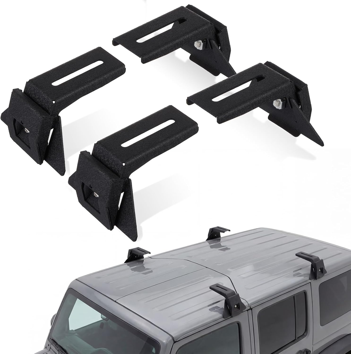 Therwen 4 Pcs Roof Rack Mounting Brackets for Cars & Suvs, Durable Metal Roof Rack Accessories Kit, Universal Fit, Easy Installation, Outdoor Ready