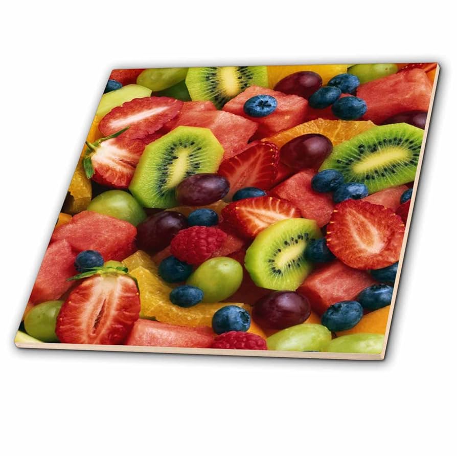 Amazon.co.jp: 3dRose ct_33156_8 フルーツサラダ-ガラスタイル