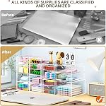 Caktraie Maquillage Organisateur Stockage avec 16 Des tiroirs, 4 Pcs fournitures de bureau, organisateurs de bureau , accessoires clairs , tiroir anti-poussière et pour maquillage , bijoux , stylo , stationnaire