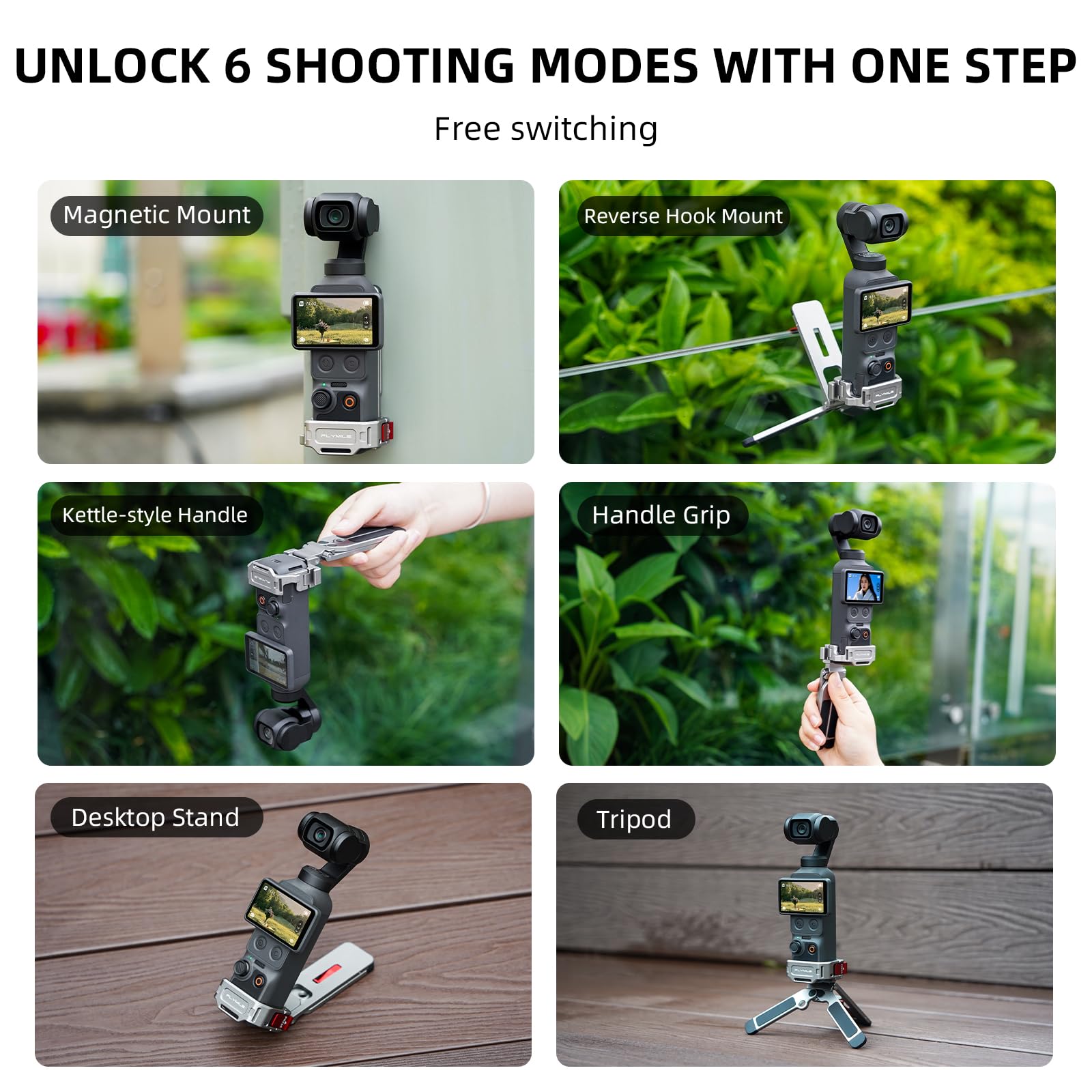 Kieszonkowy uchwyt magnetyczny 4/3 mini statywu, metalowy zacisk klatkowy ze stojakiem na hak Mantis, Cold Shoe i otwór na śrubę 1/4", adapter rozszerzający Mount do DJI Osmo Creative Combo