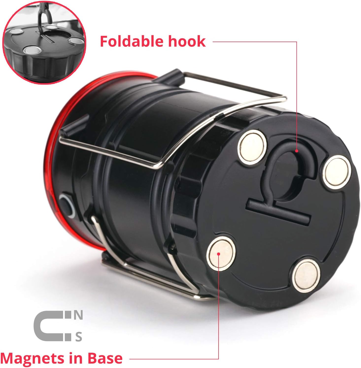 EMPO LED Camping Lantern, Portable 2-in-1 Collapsible Survival Lantern, Water Resistant Flashlights, Emergency Light for Fishing, Reading, Hurricane, Power Outage, Batteries Included, 2 Pack