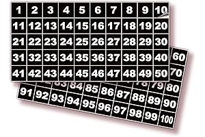 iSYFIX Black Consecutive Number Stickers 1 to 100
