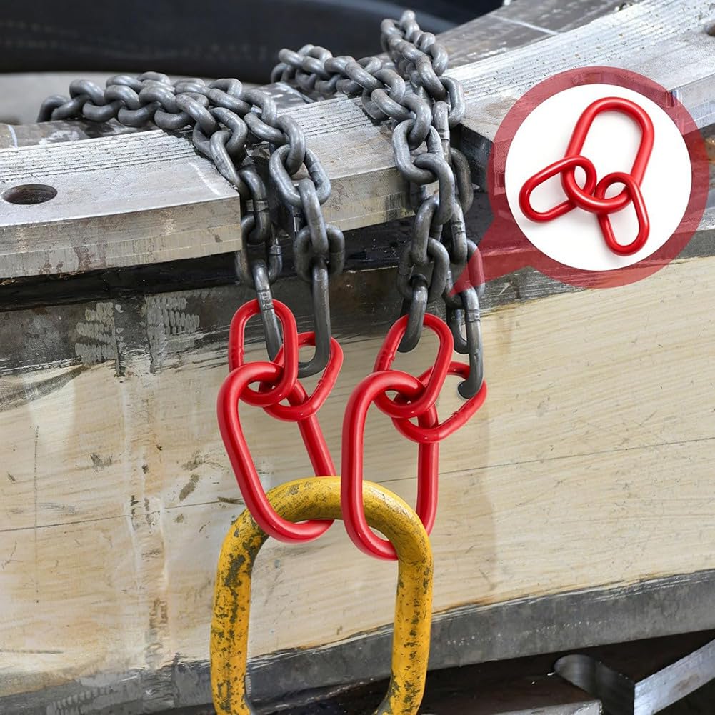 Für -Rigging-Hardware - 2er-Pack Ketten-Schlingenring, Oblonger Hauptverbindungshaken, Hebering, 10360 Lbs, Güteklasse 80, Rot.