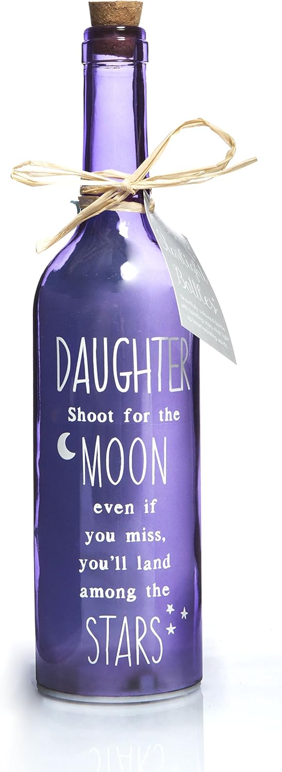 Boxer Gifts Light-Up LED 'Daughter' Glass Starlight Bottle | Beautiful, Decorative Homeware Gift Perfect For Your Daughter | Complete With Gorgeous Gift Tag