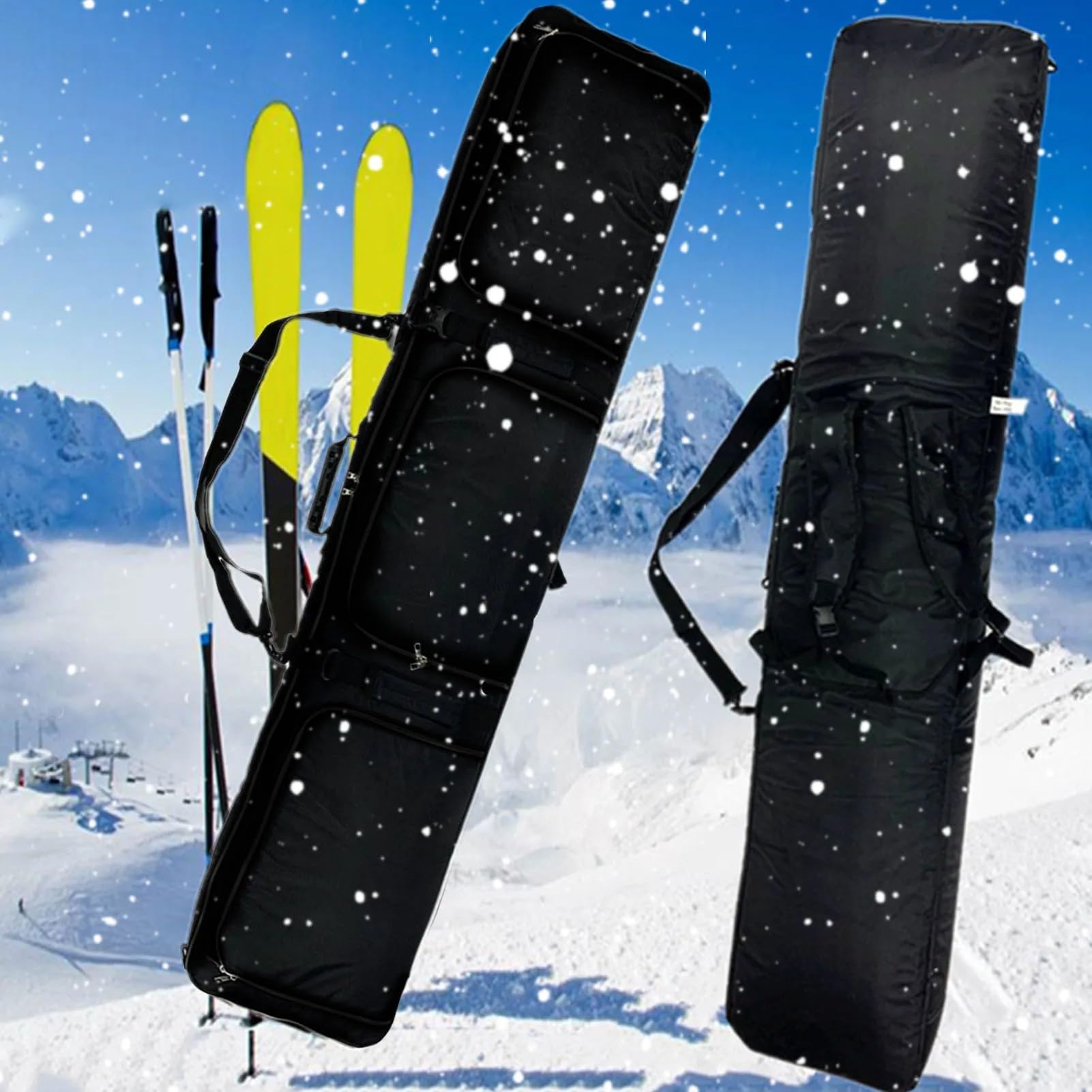 Bolsa para Botas de esquí Bolsa de Snowboard Bolsa de monopatín Impermeable Mochila de esquí al Aire Libre Bolso de Almacenamiento de Suministros de esquí Bolsa de Viaje para esquís
