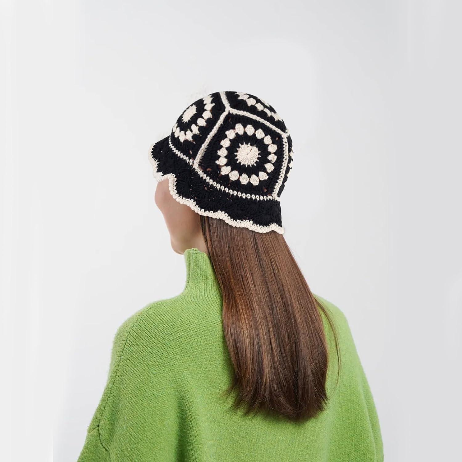 Crochet Bucket Hat for Women Knitted Beanies Cap Handmade Foldable Floppy Beach Hat Fashion Fishing Hat - Image 6