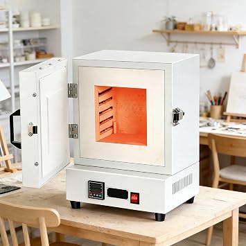 2000w Enclosed Kiln for Pottery At Home, 1150C Electric Burnout Oven Kiln with Temperature Control for Metal Melting,Ceramic Sintering,Heat Treatment & Industrial Heating