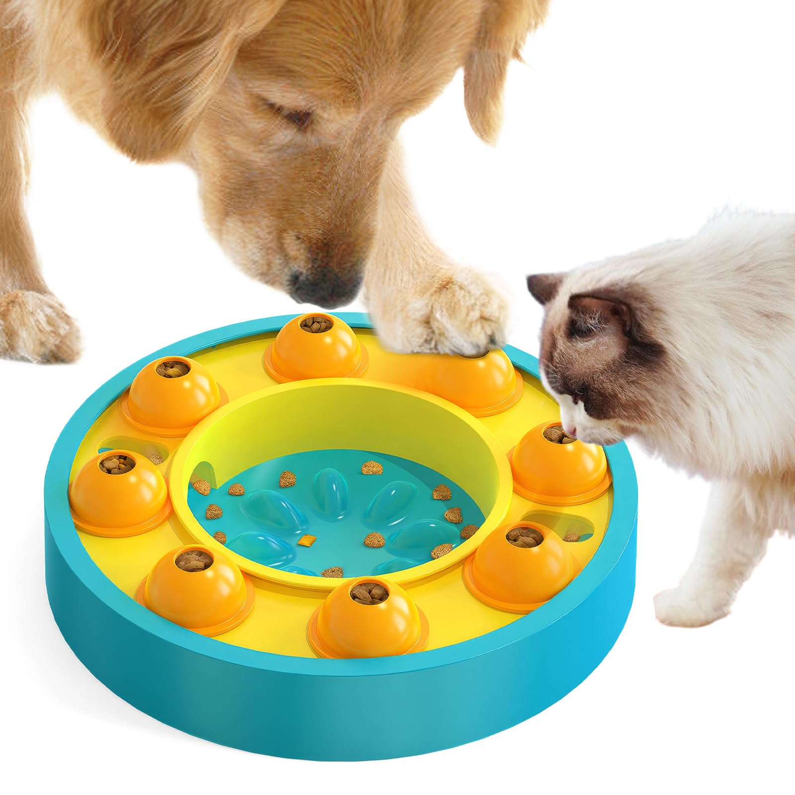 Yirochan Interactive Dogs Toys for Slow Feeder 2 in 1 Dog Puzzle Toys Treat Dispenser for Dogs Cats Puzzle Feeders for Dogs IQ Training Funny Feeding Reducing Boredom Intelligence Improving