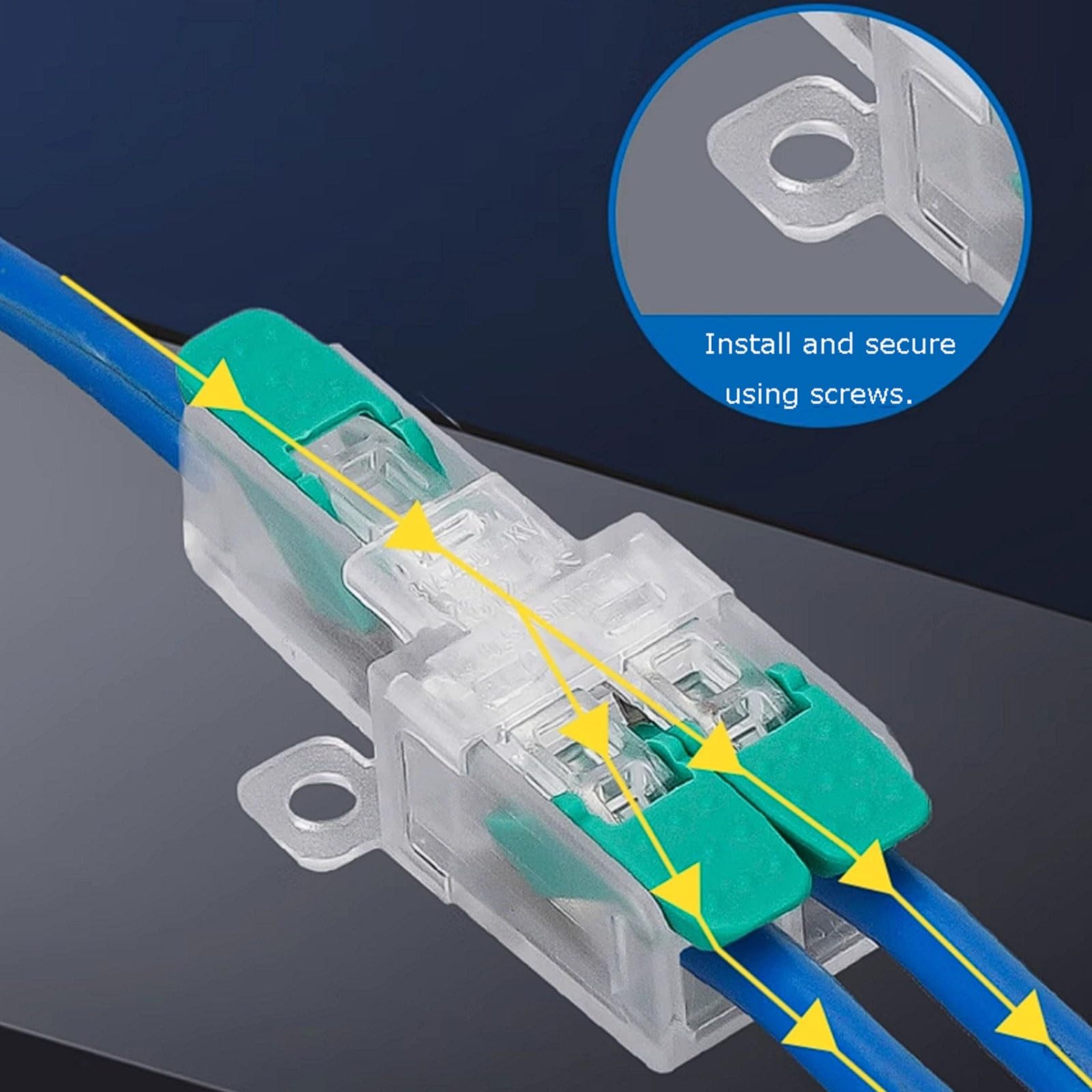 10 sztuk bloków zacisków szybkiego połączenia ciśnieniowego, 6 mm² do zabudowy kablowej, przewód miedziany (3-w 9-out)