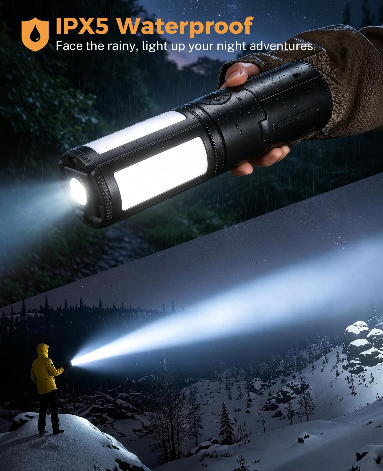 【Teleskop Wiederaufladbares Campinglicht】12000mAh Tragbare Campingleuchten mit Ständer - Outdoor Faltbare Campinglaternen mit 7200/5000/3600K Dimmbar IPX5 Wasserdicht für Wandern Camping