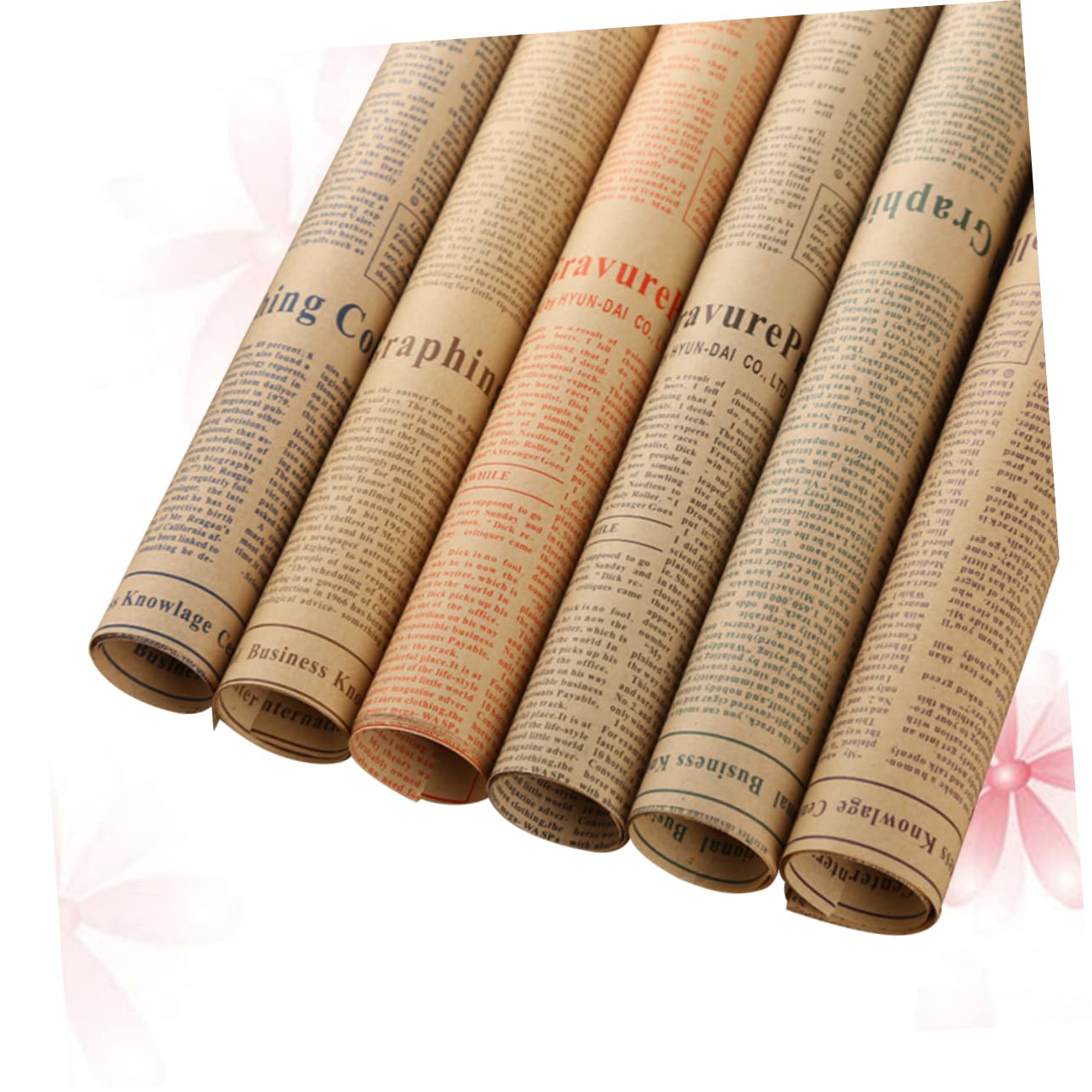 GLEAVI 50blätter Kraftpapier Geschenkpapier Retro-papier für Blumensträuße und Diy-projekte Vintage-papierverpackungen Reißfestes Papier für Geburtstage Hochzeiten und Zufälliger Stil