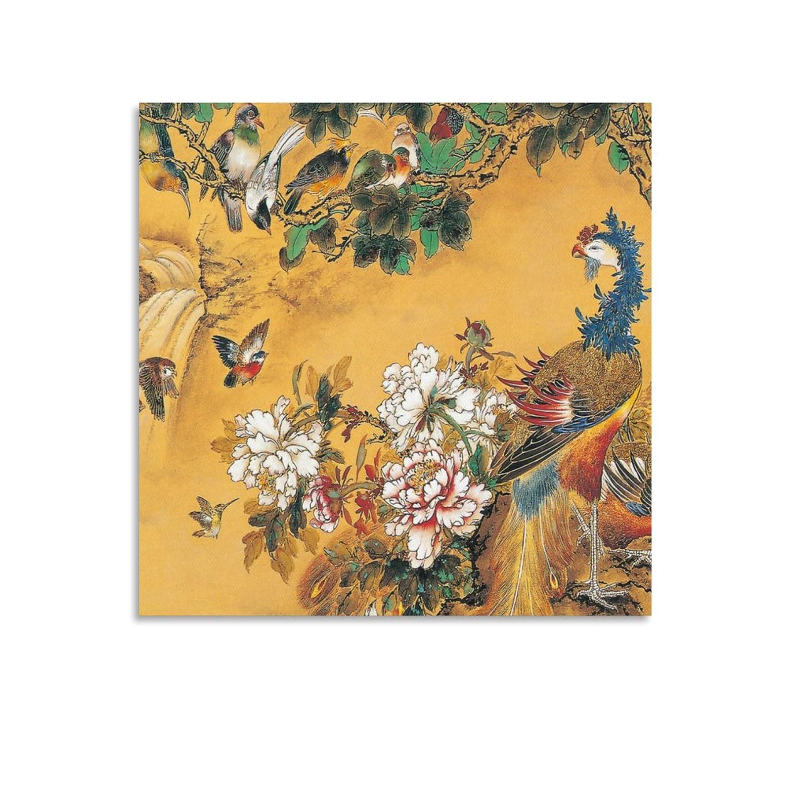 Amazon.co.jp: 中国の伝統的な鳥の絵 鳳凰の絵 壁掛けアート ポスター