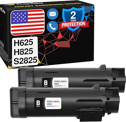 Cartlee Cartuchos de tóner compatibles de repuesto para Dell H625cdw H825cdw S2825cdn H625 H825 s2825, impresoras multifunción a color, tinta láser