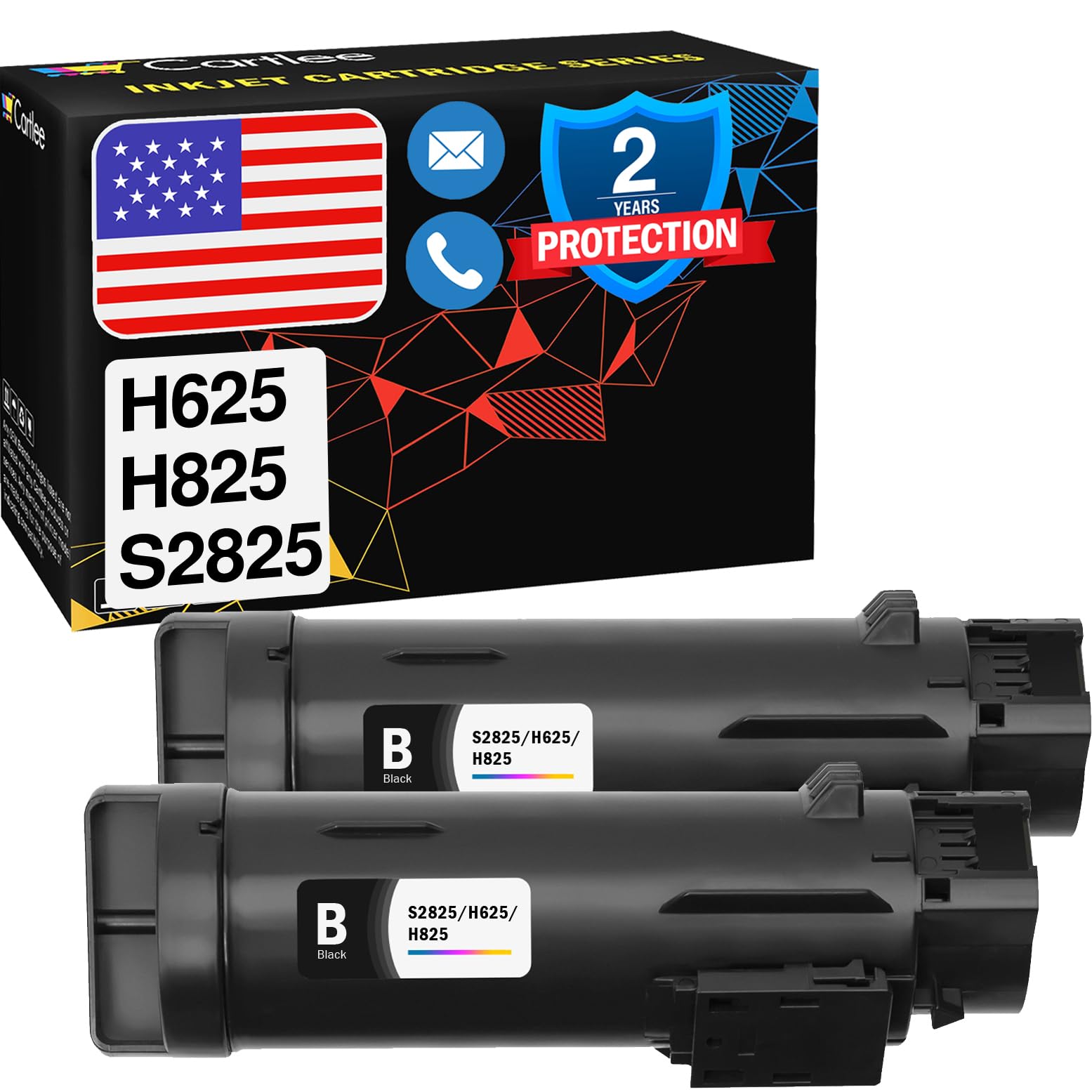 Cartlee Compatible Toner Cartridges Replacement for Dell H625cdw H825cdw S2825cdn H625 H825 s2825 Smart Color Multifunction Printers High Yield Laser