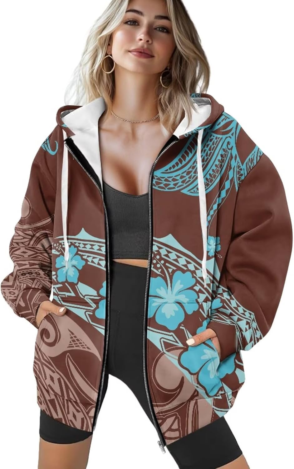 Hoodies Y2k Seashell Sweatshirt Sweaters for Teens, Soft Hoodies Zip up Sweaters, Trending Clothes for Teens - Image 4