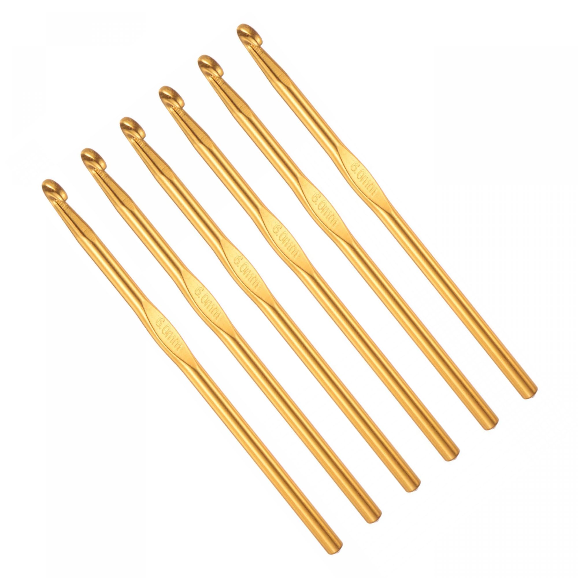 MACHSWON 10Pcs 6mm Aluminum Crochet Hooks Knitting Needles for DIY Craft Yarn