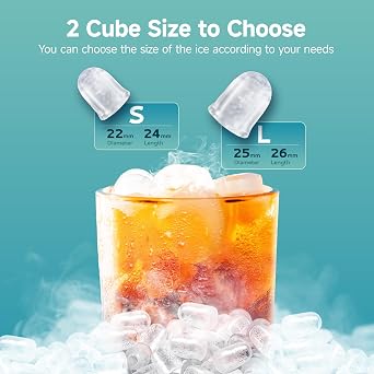 EUHOMY Countertop Ice Maker Machine, 9 Ice Cube Ready in 6 Mins, 2 Size Cube, Self-Cleaning Compact Ice Cube Maker 12 kg in 24 H, White, with Ice Scoop and Basket for Home/Kitchen/Office/Bar
