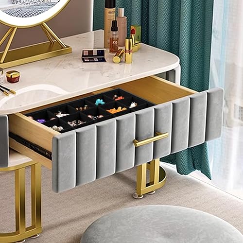 Miniatura 4 de Rocutus Bandejas de joyería, paquete de 3 bandejas apilables de terciopelo organizador de joyas, bandeja organizadora de anillos divididos para