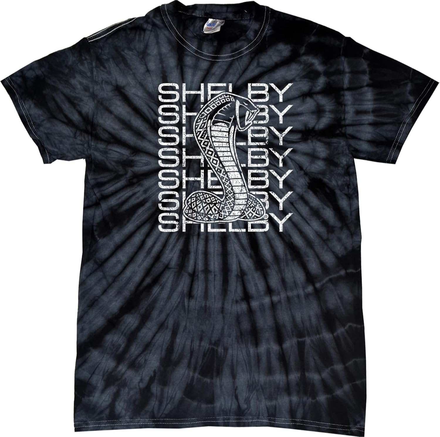Shelby Cobra Stacked Tie Dye Spiral Streak Short Sleeve T-Shirt for Mens Women Adult T-Shirt