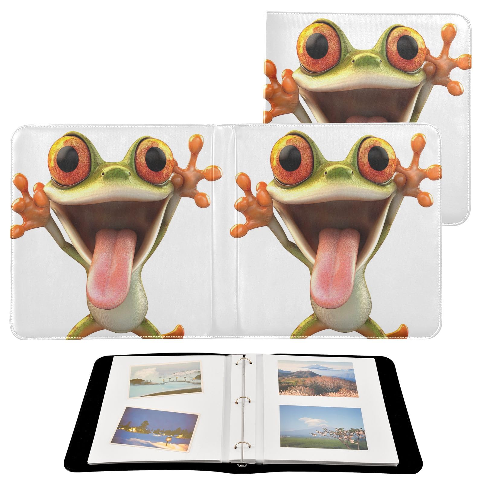 Album photo de famille grenouille cuir pour raconter vos dimanches