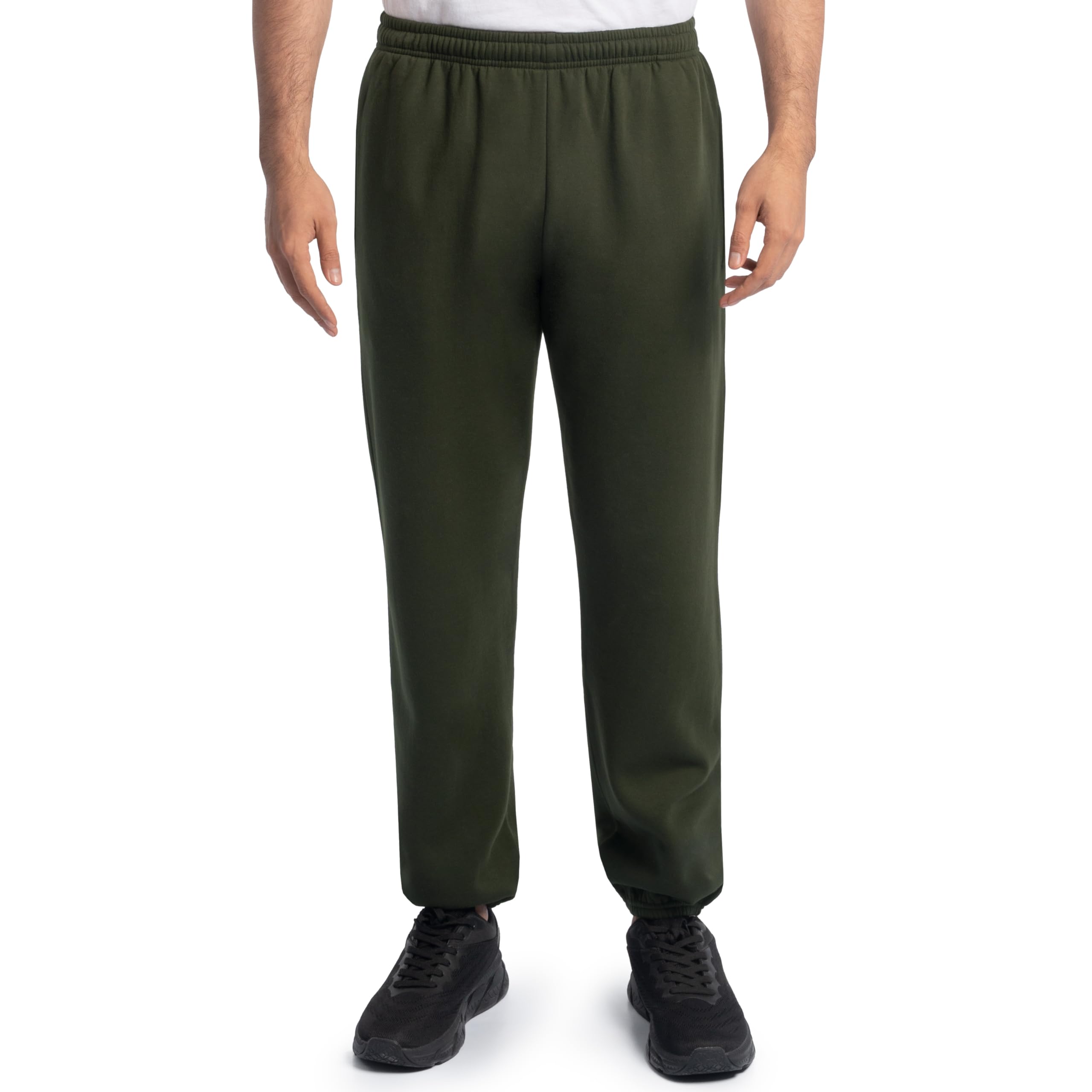 fruit of the loom Men's Eversoft Fleece Sweatpants (Regular & Big Man), Elastic Bottom-Duffle Bag Green, Medium-picture-55