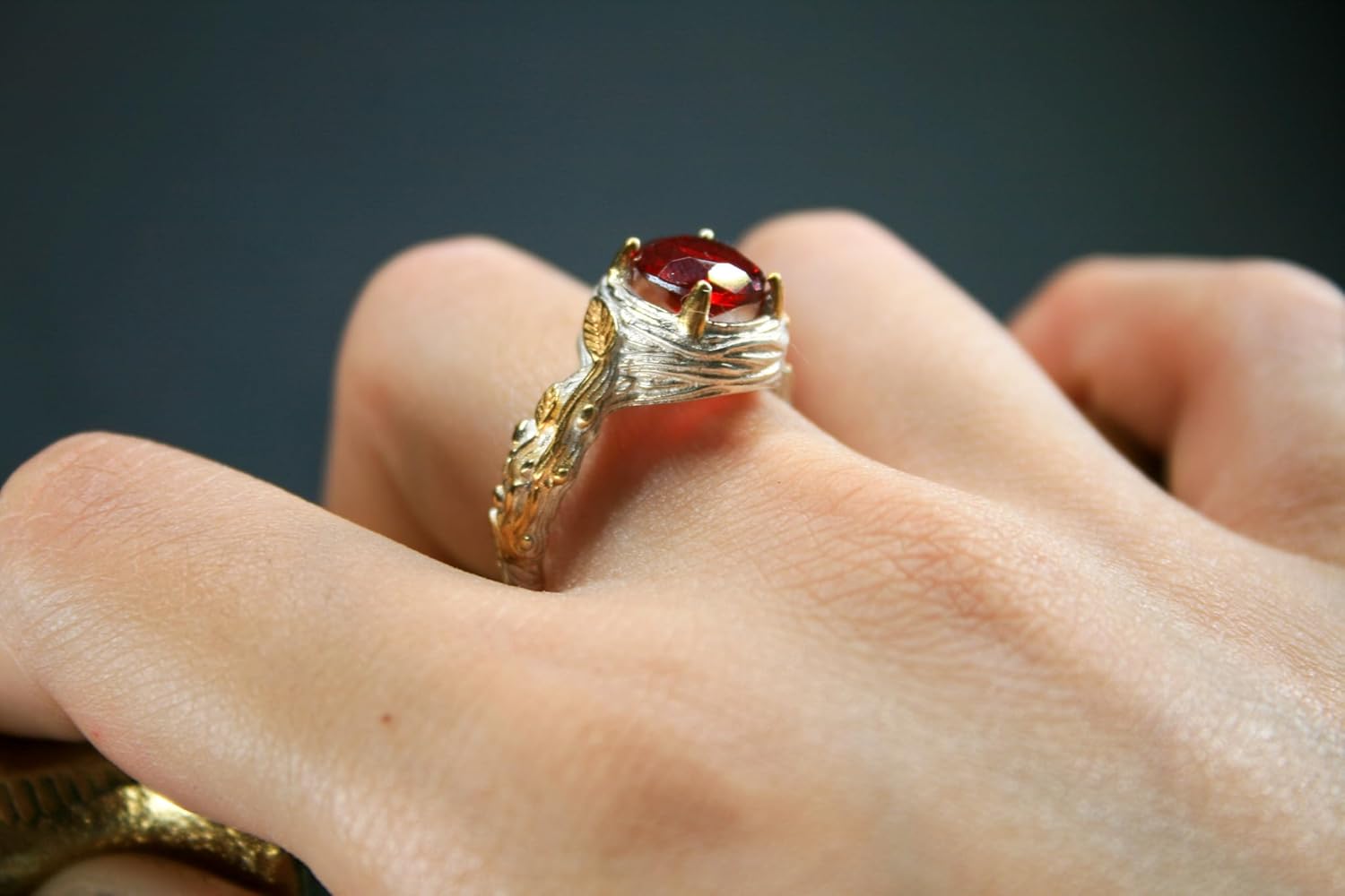 Passionate Red: Red Zircon Gemstone 925 Sterling Silver Ring