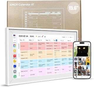 Digital Family Organizer, 15.6 Inch Wall Calendar | Touchscreen Planner for Schedules, Chore Chart Rewards, Meal Plans, Photos, Wall Mounting and Desk Setup,Gift for Mom Dad
