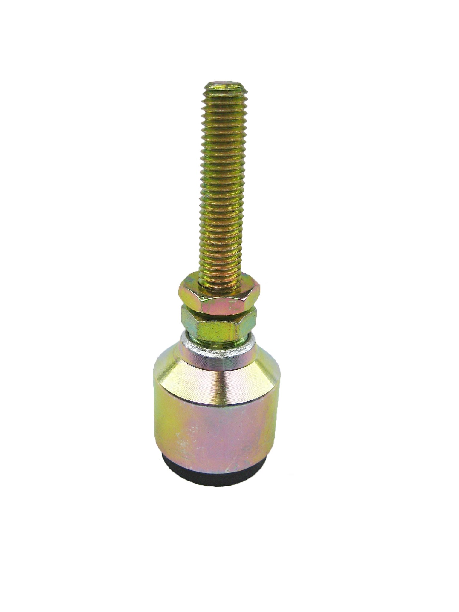 J.W. Winco ANTI-VIBE 16N51AVL/MD Series MAVM Low Carbon Steel Medium Duty Threaded Stud Type Anti-Vibration Leveling Mount, Yellow Zinc Plated Finish, Metric Size, M16 x 2.0 Thread Size, 200kg Maximum