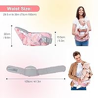 Vista 4 de Portabebés de cadera – Asiento de cadera para bebés de 0 a 36 meses (0-66 libras) cintura ajustable, malla transpirable y seguridad mejorada