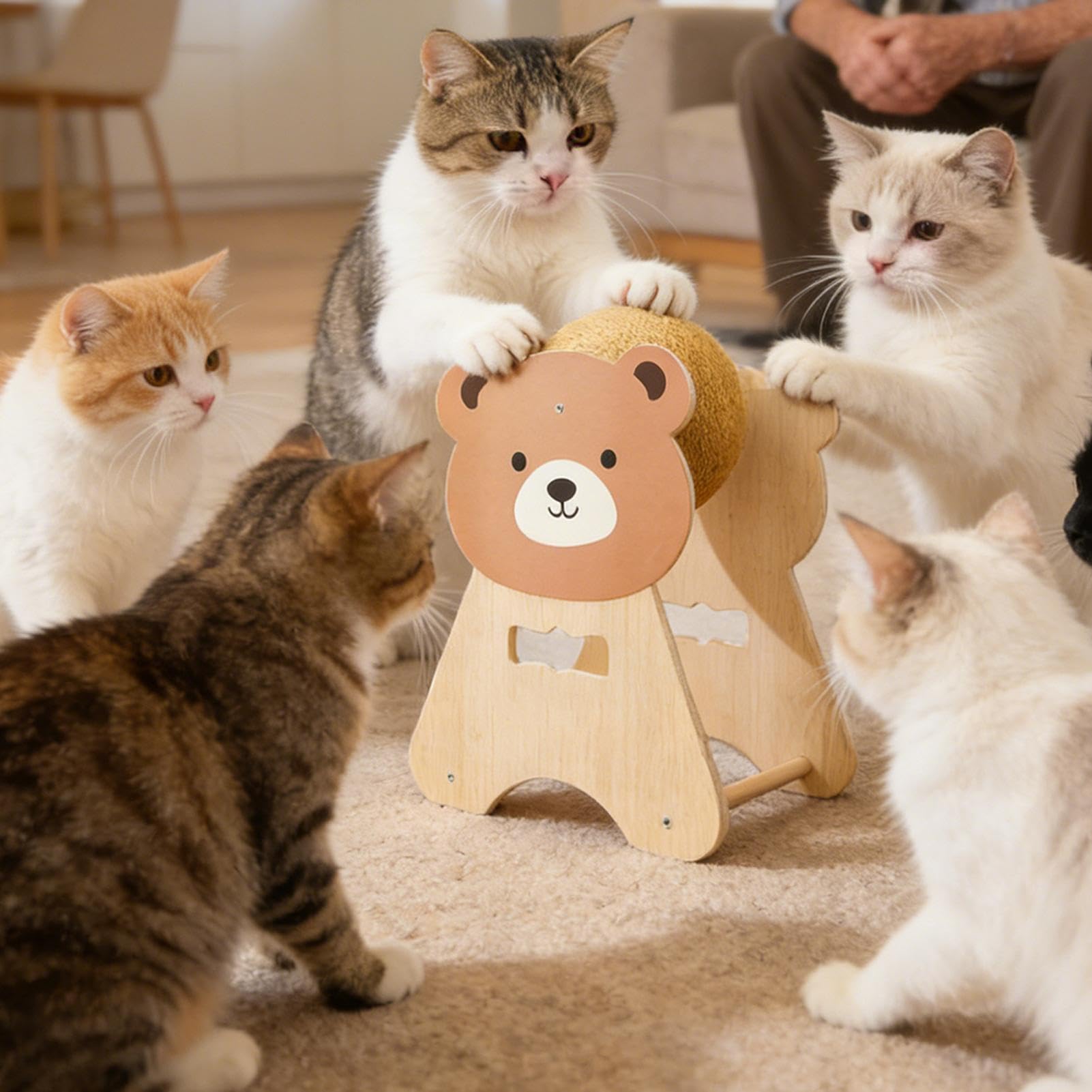 Pelota Rascador para Gatos Suministros para Mascotas Interactivos de Sisal | Juguete Interactivo Interior para Gatitos Para Gatos Pequeños Medianos Grandes y Crías, Juego en Salón H