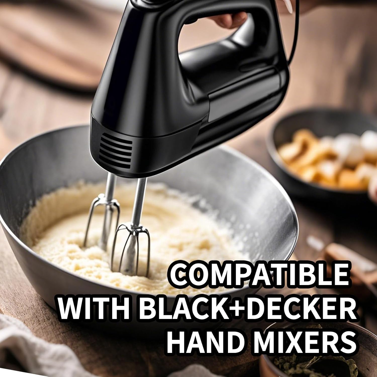 2 Pack Hand Mixer Attachments Beaters Compatible with BLACK and DECKER Electric Hand Held Mixer, Stainless Steel Replacement Parts, Beaters Electric Mixer Parts Accessories image 2 of 7 B0DY1TY72G