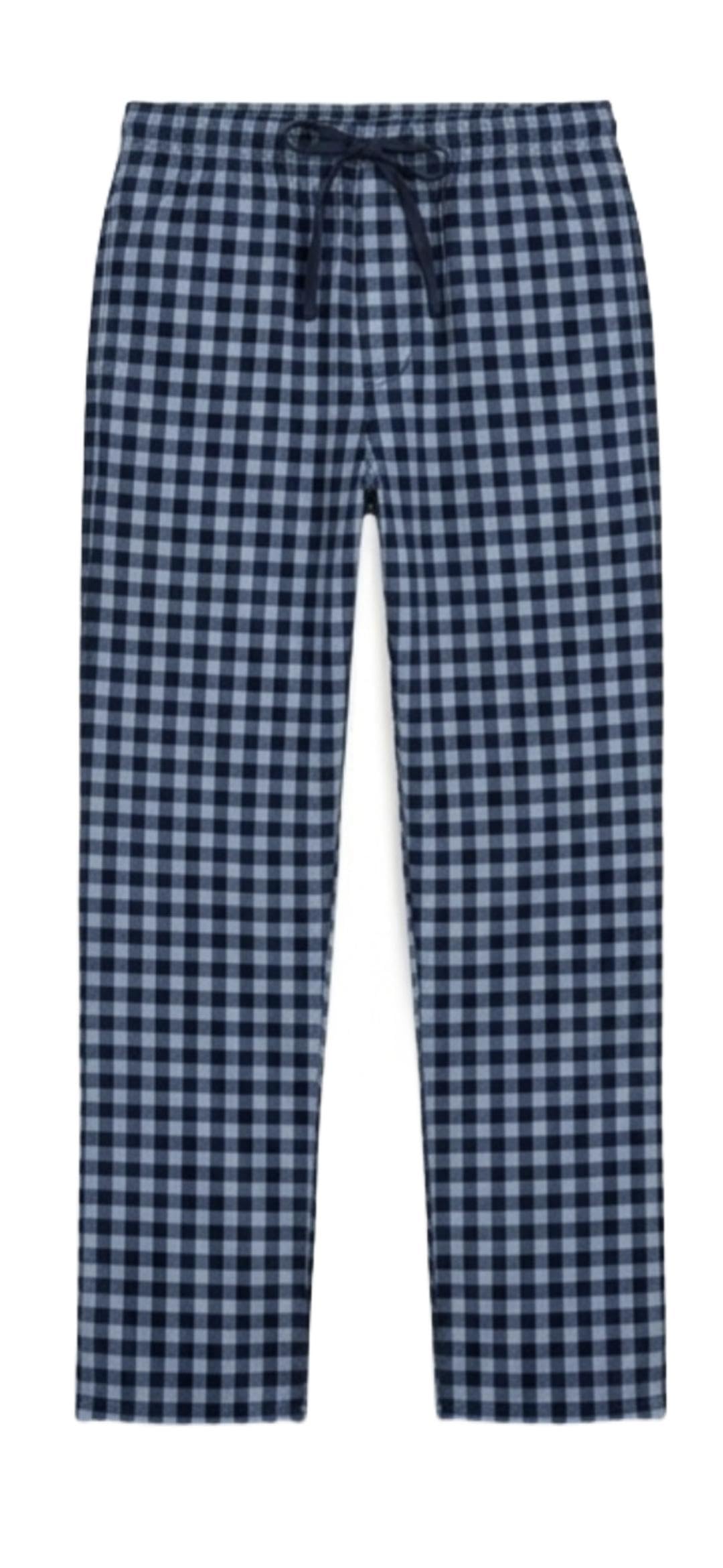 Men's Gingham Check Pyjama Pants, Navy Blue & Light Blue-image-28