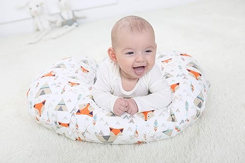 Miniatura 5 de LAT - Almohada y posicionador de lactancia, la mejor almohada de lactancia materna, 100% algodón suave, se adapta perfectamente al bebé (zorro