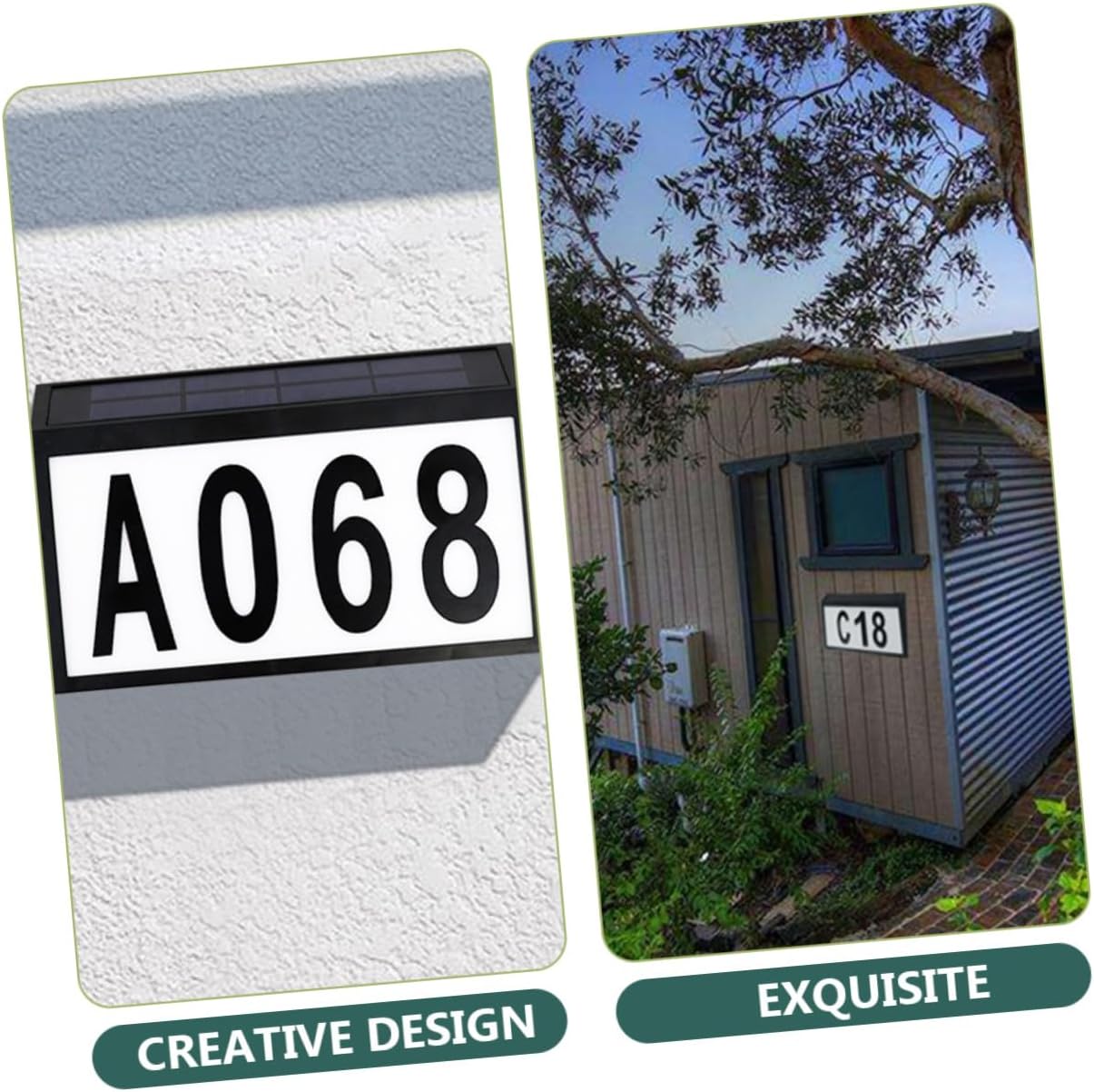 1set Solar Powered Address Sign Led Illumination Weatherproof House Number Lamp for Outdoor Use Easy Installation Solar Light for Home Visibility