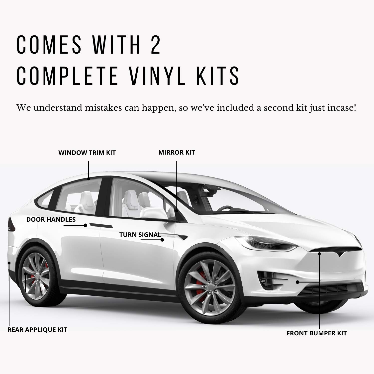 TESBROS Model X Complete Chrome Delete Kit - Comes with 2 Full Black Out  Kits - Tesla Model X Accessories Made from 3m Automotive Vinyl | Matte  Black : Automotive - Amazon.com