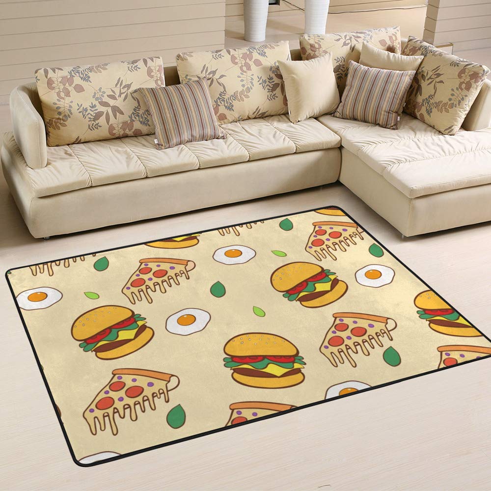 Tapis de surface durable hamburger et pizza grand modèle