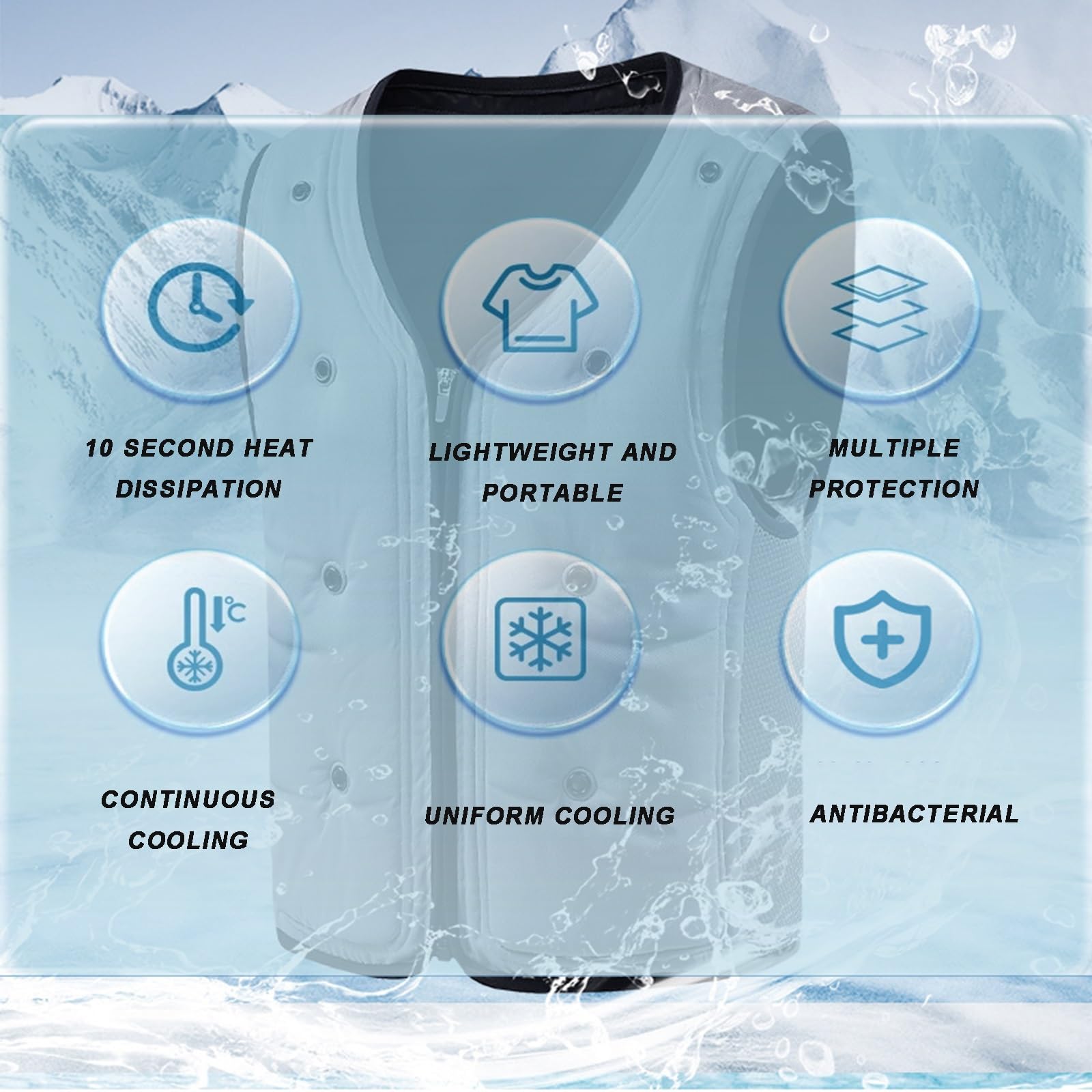 ALMASI Chaleco de refrigeración por circulación de agua para hombres y mujeres, chaleco de refrigeración por agua portátil para trabajo al aire libre