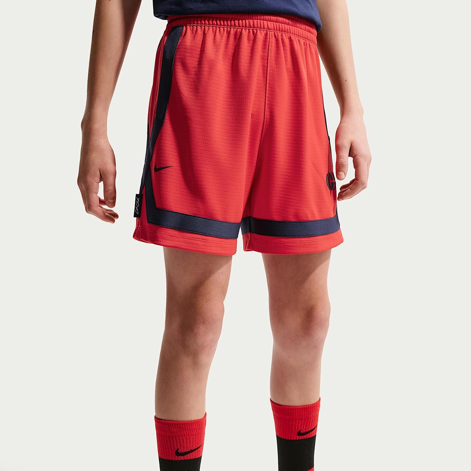 Caitlin Clark Big Kids' Crossover Shorts (University Red/Midnight Navy/Midnight Navy)