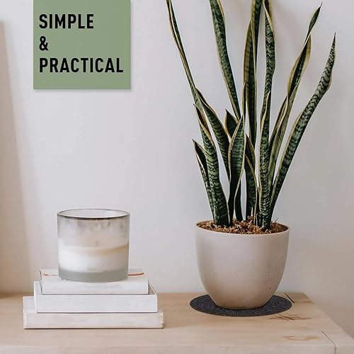 Miniatura 6 de Patelai 16 posavasos negros para plantas, 4 tamaños, fieltro y corcho, reversibles, redondos, de 46810 pulgadas, de tela, salvamanteles de corcho,