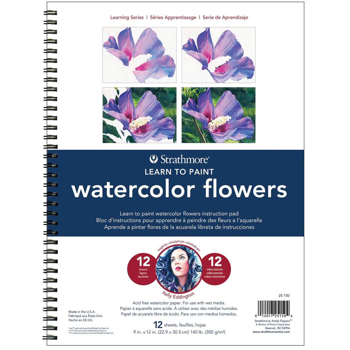 Bloc aquarelle Strathmore 200 Learning Series carnet dessin fleurs
