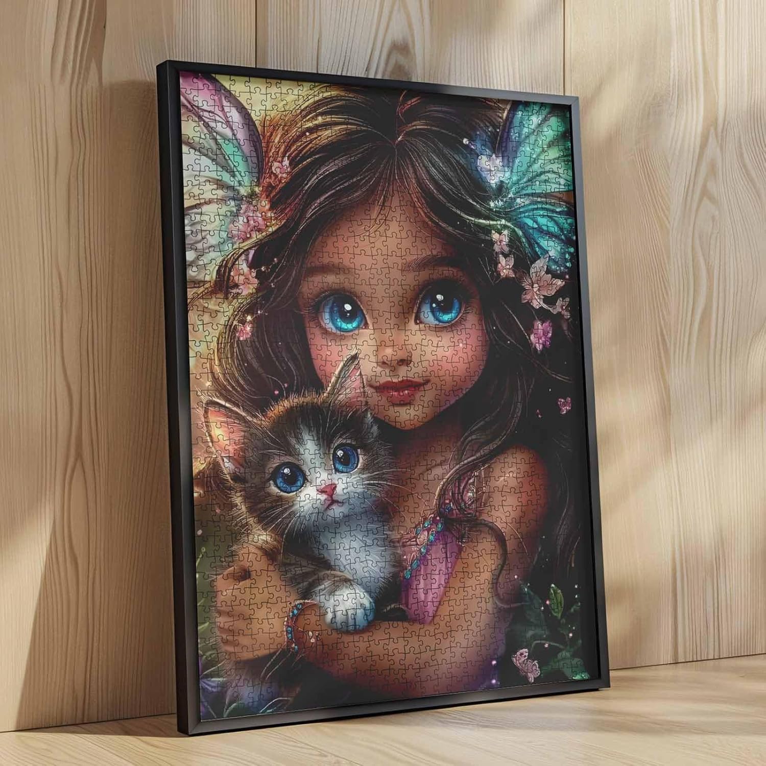 1000 Piece Jigsaw Puzzles for Adults African American Painting Jigsaw Puzzle Cute Black Girl Puzzles 1000 Wall Decor Black Art DIY Craft Puzzle Wall Decor Gift for Friends, Family 19.7 x 27.6 inch